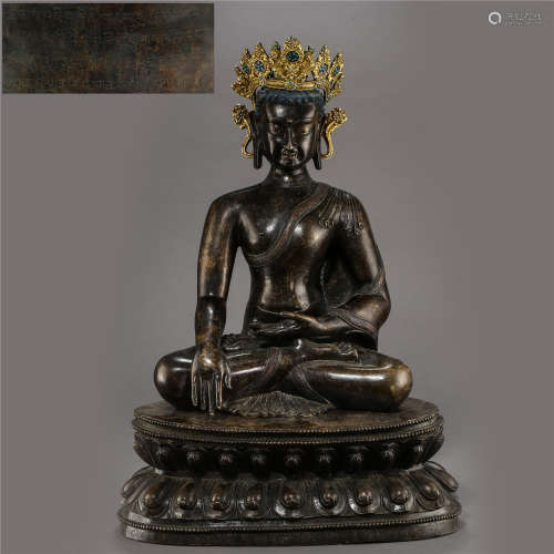 CHINESE BRONZE GILT BUDDHA STATUE