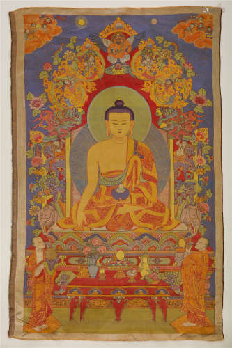 CHINESE EMBROIDERED THANGKA
