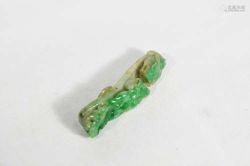 Chinese Qing Dynasty Hard Jade Belt Hook