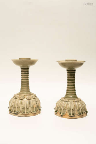 Chinese Pair Of Celadon Lamps