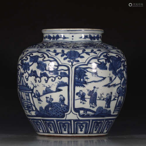Chinese Ming Dynasty Jiajing Period Blue And White Porcelain Jar