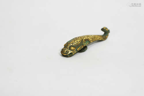 Chinese Rare Bronze Gold Gilded Buckle