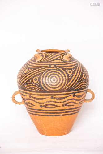 Chinese Majia Kiln Porcelain Binaural Jar