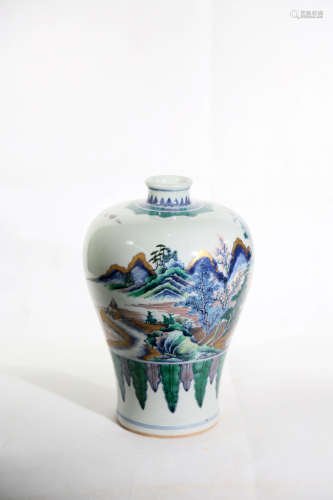 Chinese Exquisite Landscape Porcelain Bottle