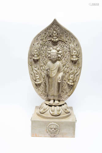 Chinese Rare Celadon Buddha Statue