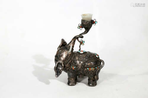 Chinese Silver Elephant Ornament