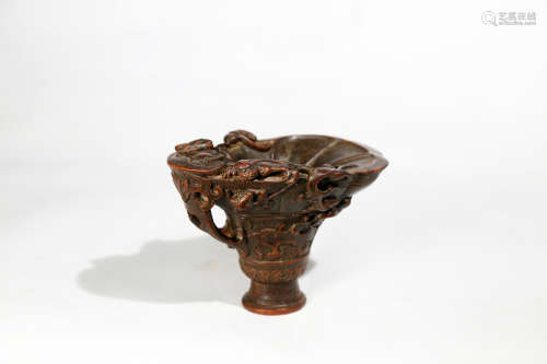 Chinese Rare Agarwood Carving Cup