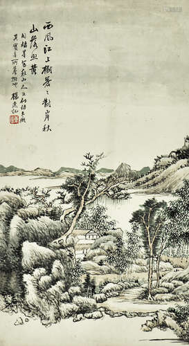 杨逸 山水 纸本立轴