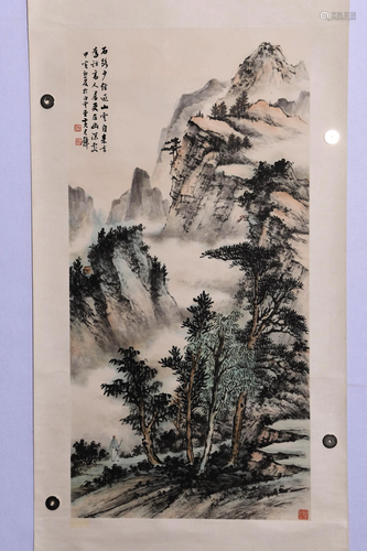 A CHINESE LANDSCAPE PAINTING, HUA…