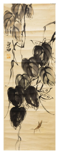 A CHINESE FLOWERS AND PLANTS PAINTING, QI B…