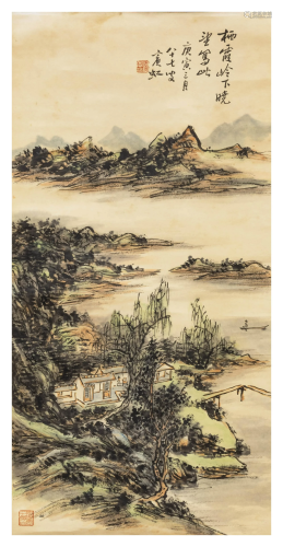 A CHINESE LANDSCAPE PAINTING, HUA…