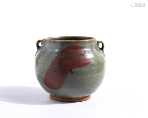 A CHINESE JUN KILN PORCELAIN JAR WITH RED SP…