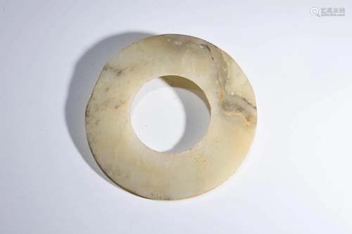 A CHINESE JADE BI ORNAMENT