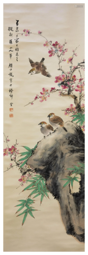 A CHINESE FLOWER&BIRD PAINTING, YA…