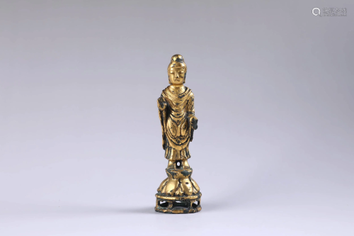 A CHINESE GILD COPPER STATUE OF GORYEO …