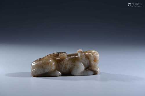 A CHINESE WHITE JADE TIGER PENDANT