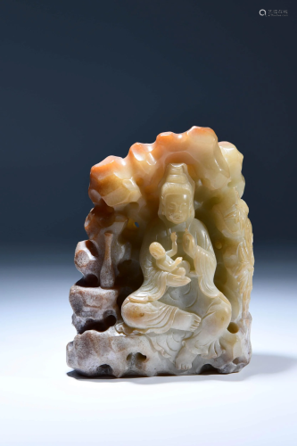 A CHINESE JADE CARVED SONGZI GUANYIN …