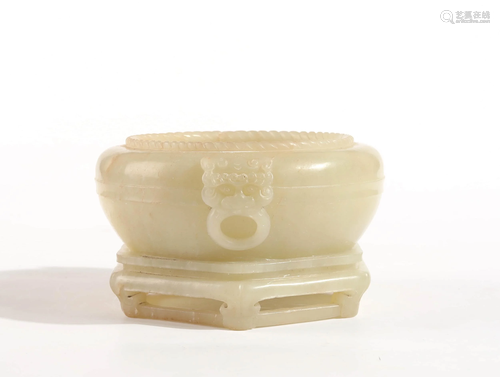 A CHINESE WHITE JADE CARVED INCENSE BUR…