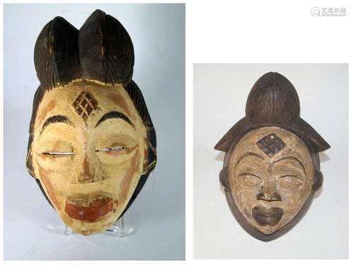 Afrika Zwei Gesichtsmaske, Punu StilH. 31,5 cm und…