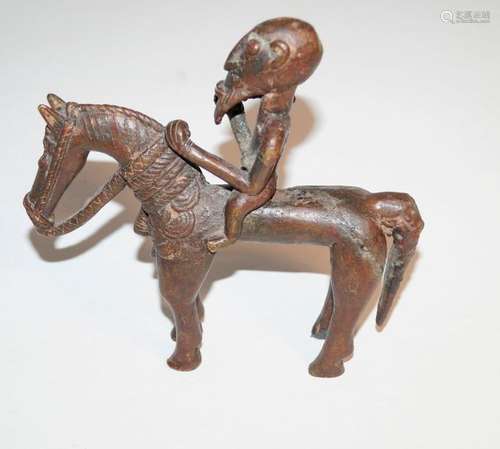 Afrika Reiterfigur, Mali DogonVollguß, Bronze, bra…