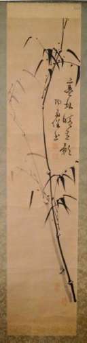 Chinesische Kunst und Antiquitäten Rollbild, Bambu…