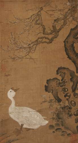 a chinese painting of goose