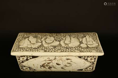a chinese white glazed porcelain pillow