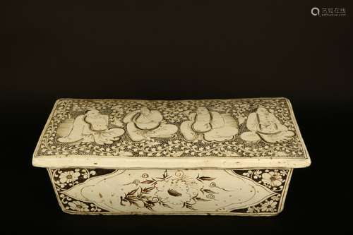 a chinese white glazed porcelain pillow