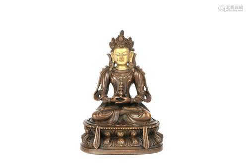 a chinese bronze buddha statue