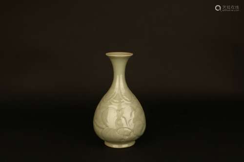 a chinese celadon glazed porcelain pear shaped vase