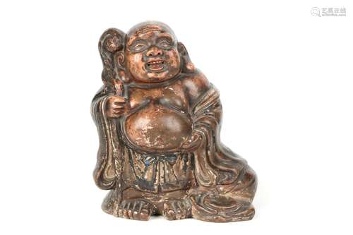 a chinese pottery buddha statue