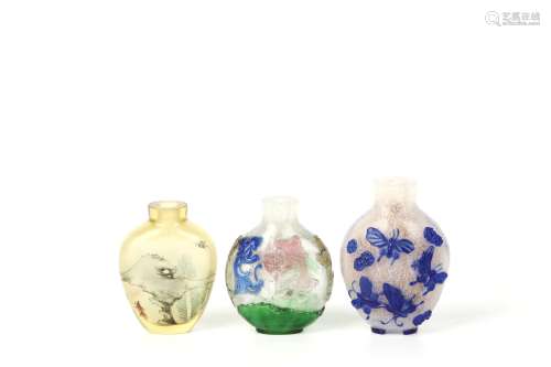 a group of chinese glass snuff bottles