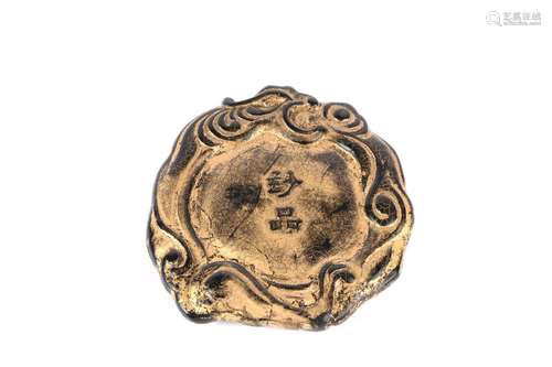 a chinese gilt-painted ink