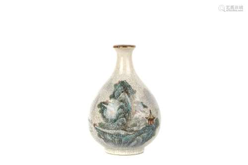 a chinese ge-type glazed porcelain pear shaped vase