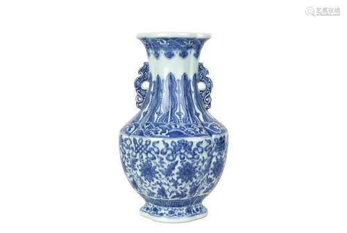 a chinese blue and white porcelain begonia vase