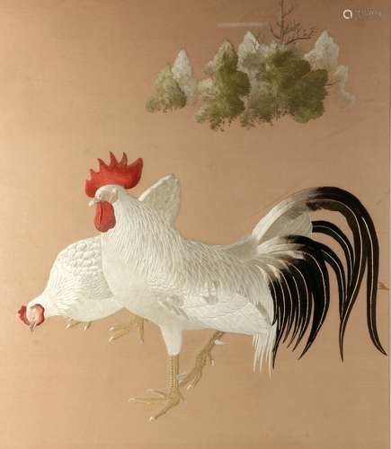 a chinese embroidery of rooster