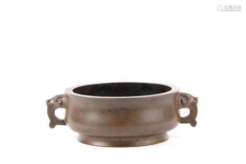 a chinese bronze incense burner