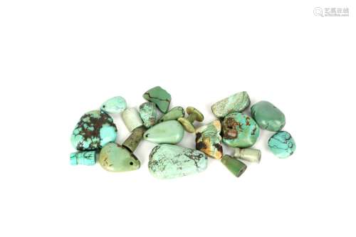a group of chinese turquoise pieces