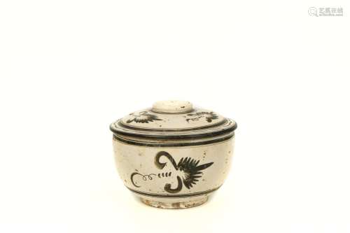 a chinese cizhou kiln porcelain bowl with cover