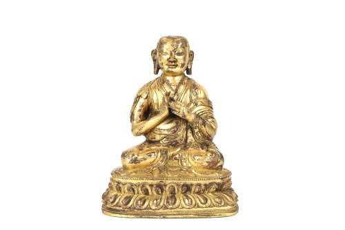 a chinese gilt bronze buddha statue
