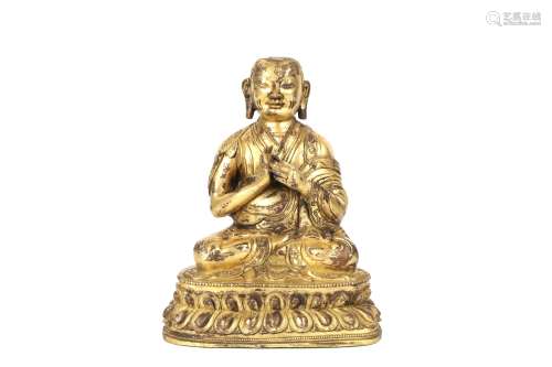 a chinese gilt bronze buddha statue