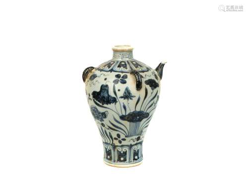 a chinese blue and white porcelain pot