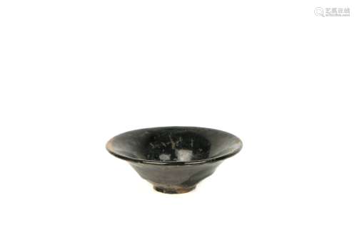 a chinese black glazed porcelain tea bowl