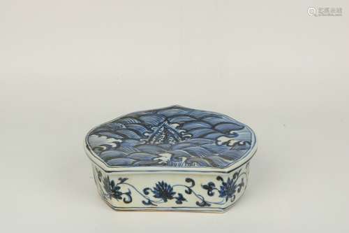 a chinese blue and white porcelain pillow