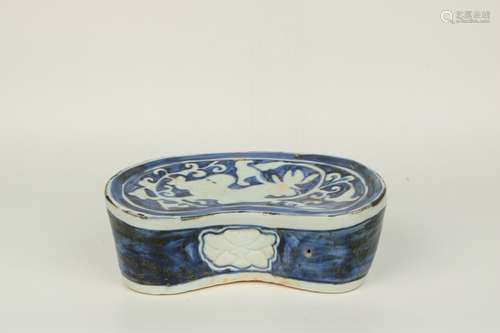 a chinese blue and white porcelain pillow