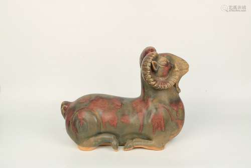 a chinese jun kiln porcelain sheep ornament