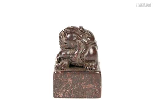 a chinese shoushan stone lion seal