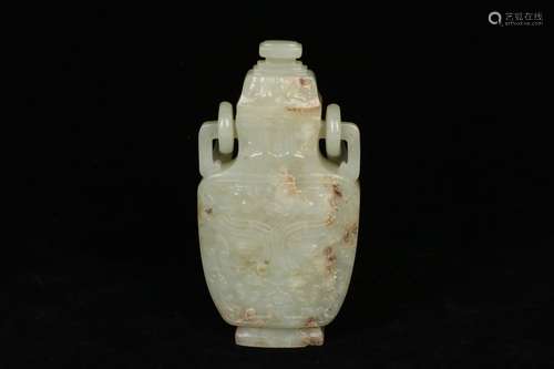 a chinese white jade pot and cover