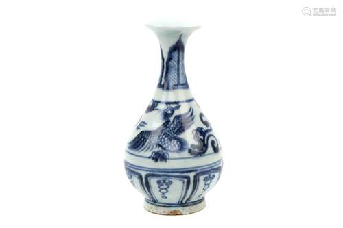 a chinese blue and white porcelain pear shaped vase