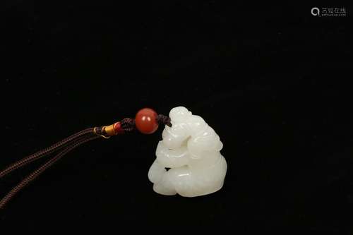 a chinese white jade pendant